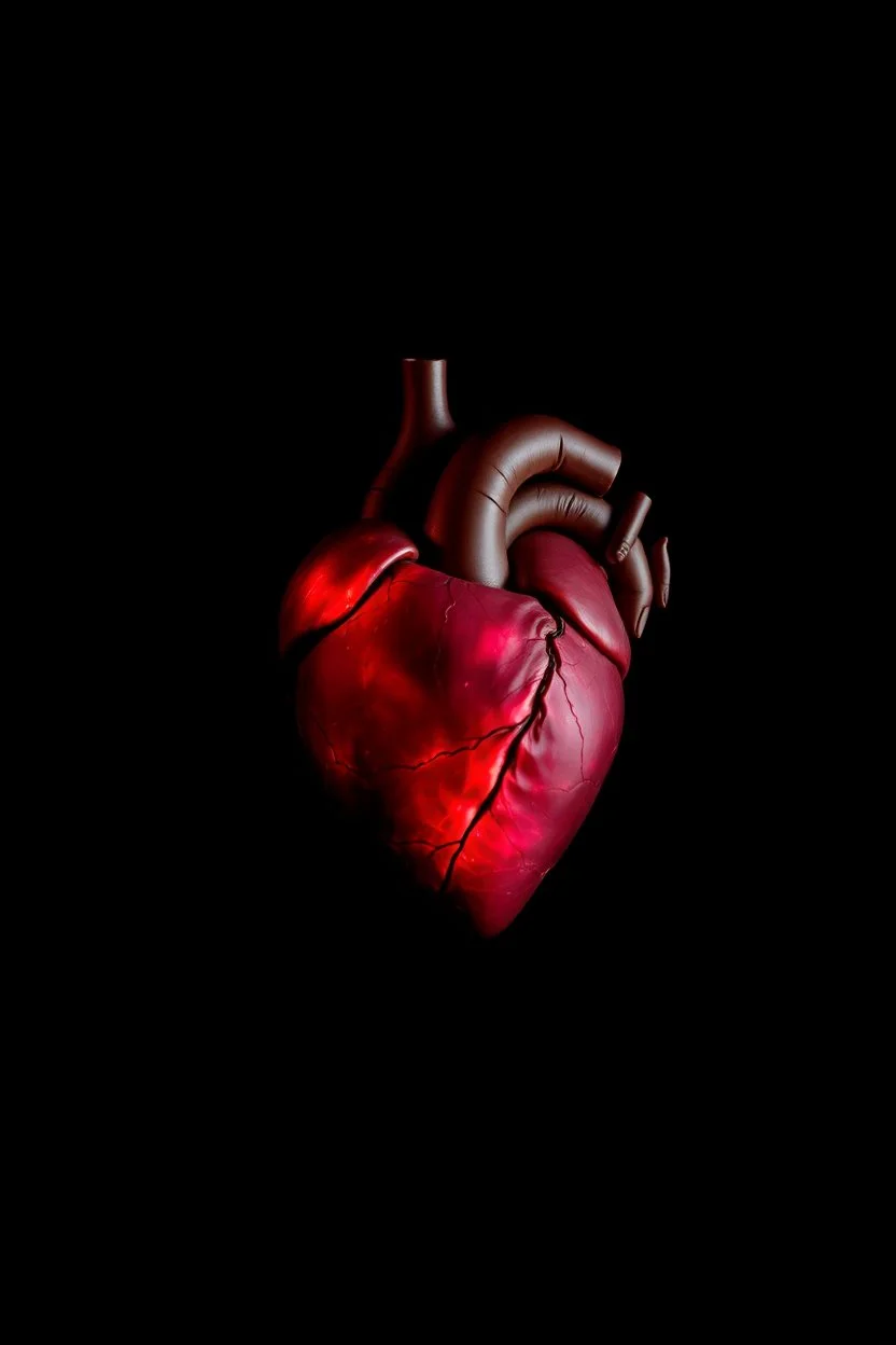 PHoto of heart on black background