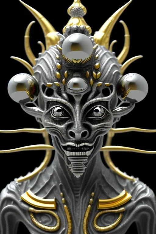 Silver alien, head, wicked, Asian eyes, blood, 8k, finely detailed, photo realistic, Anunnaki black male African Egyptian alien, cracks in the voodoo head, wicked, turquoise eyes, crown, Elephant, 8k, finely detailed, photo realistic, tiger turquoise skull head gold dragon space alien sun skeleton gold gorilla silver crown silver eyes