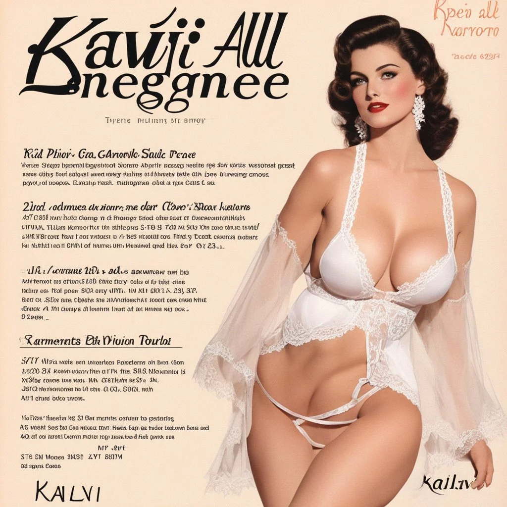 Vintage Lingerie Catalog Page: KALVI ALL GARMENTS ARE AVAILABLE IN WHITE 8 Deep plunge lace trim Nyion Satin Bra. Adjustable stretch straps. NYLON 85% minimum. 11R 623 Peach Plunge Bra 11J 624 White Plunge Bra Order bust 32A 34A 36A sizes: 34B 36B 388 34С 36C 38C C3.99 Nyton Satin deep lace trim French Knickers. Cotton lined ousset NYLON. 105 452 Peach 10X 453 White Order hip sizes: 34/38 ins. French Knickers C3.50 10 yion Satin deep lace trim Cami Krickers. NYLON. 10W 458 Peach 10E 459 White Or