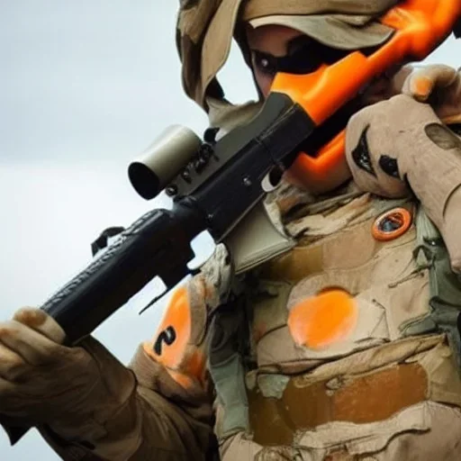 an orange attacking attacking the united states with a ak47