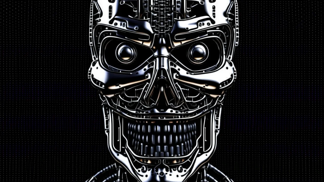 Logo emission radio metal terminator pour page Facebook. 4k full realism, ultra details, lumieres maximum.