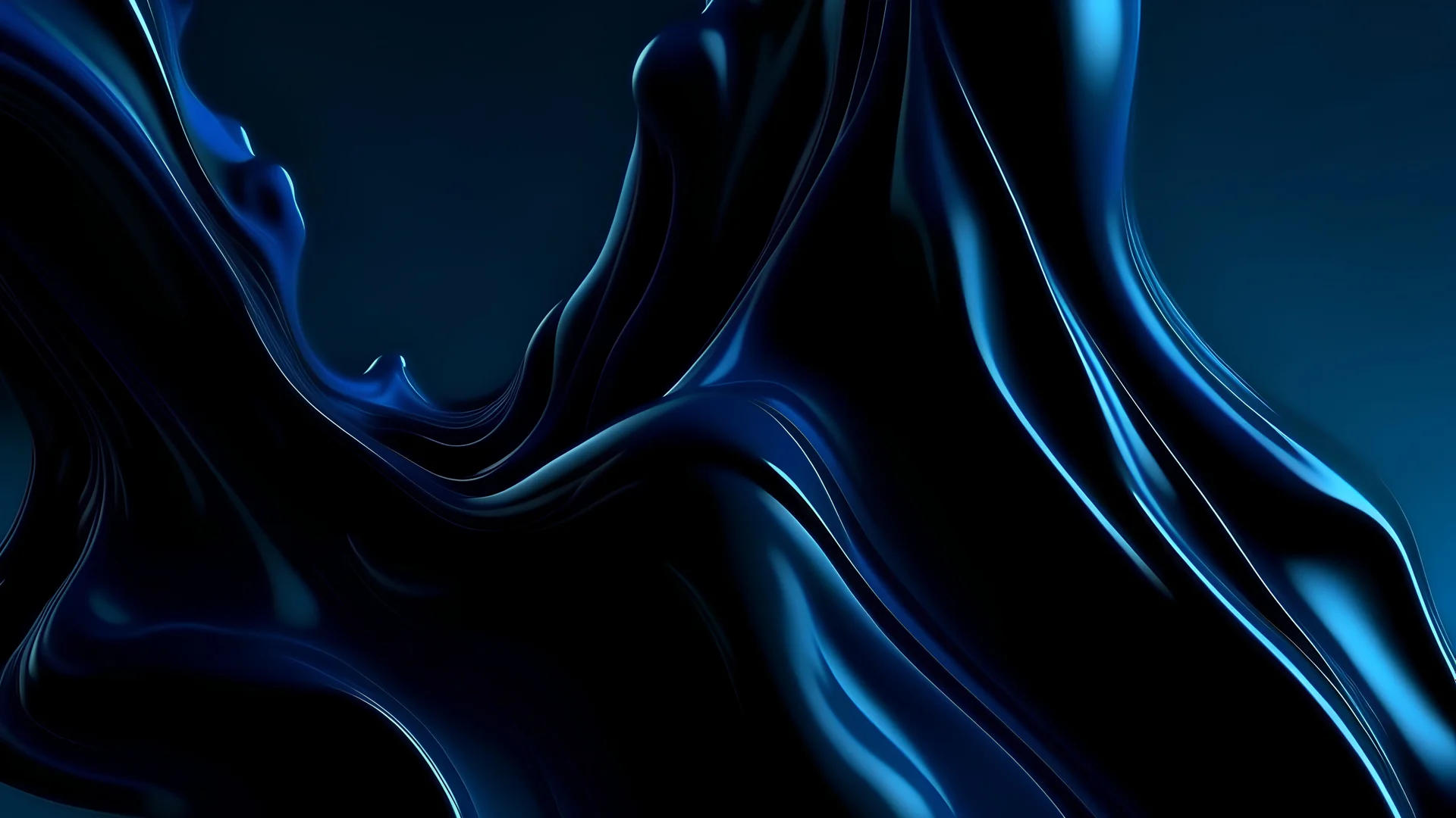 Dark blue paint flowing abstract background. Deep