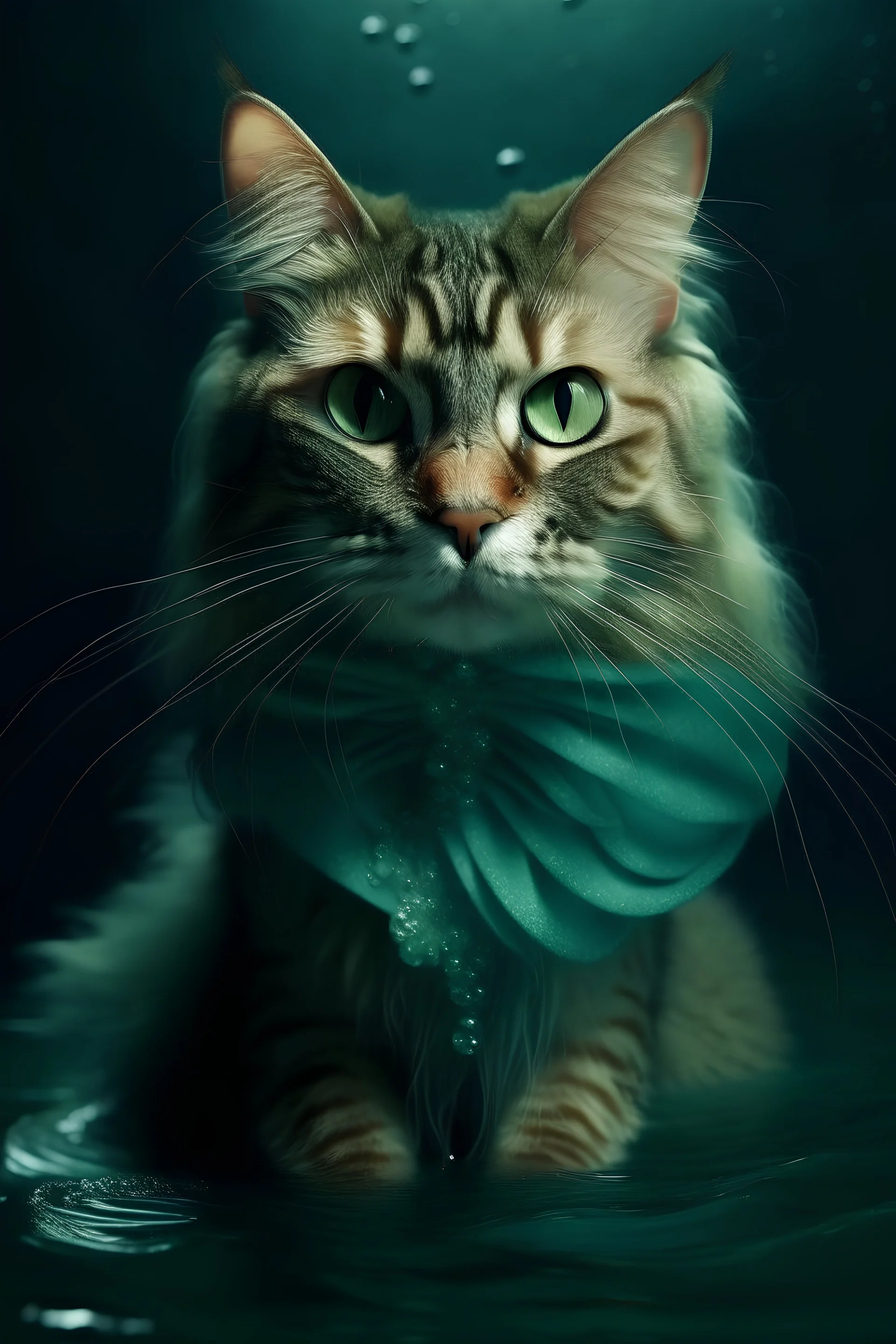 Cat as mermaid