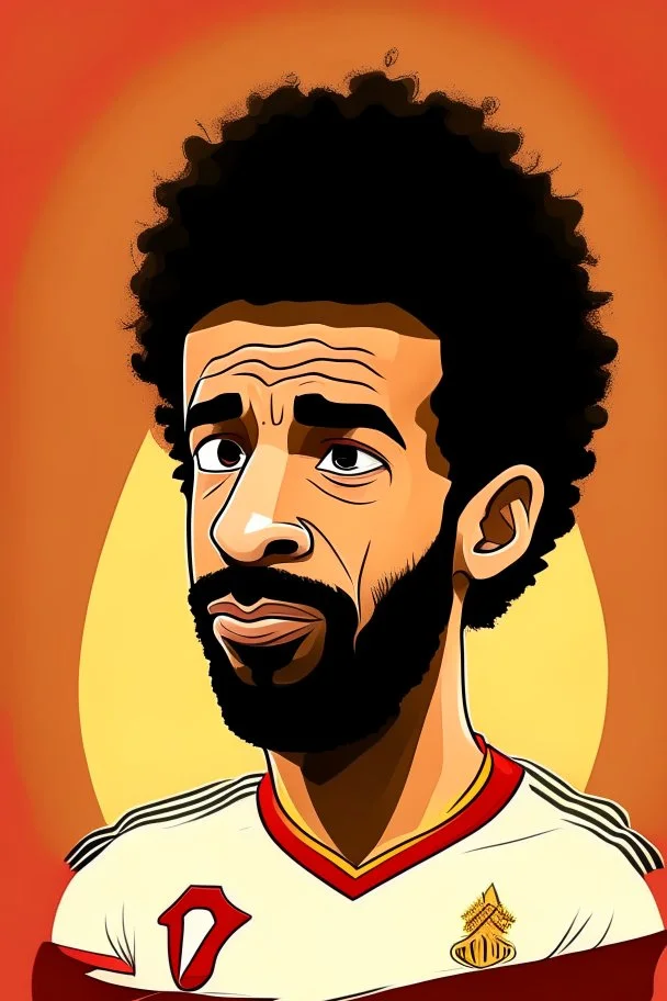 Mohamed Salah Egyptian football player ,cartoon 2d