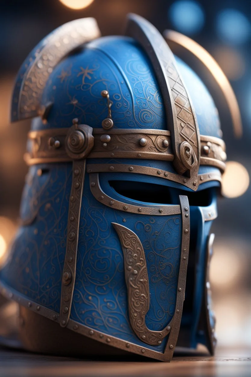 blue print of a viking helmet, bokeh like f/0.8, tilt-shift lens 8k, high detail, smooth render, down-light, unreal engine, prize winning