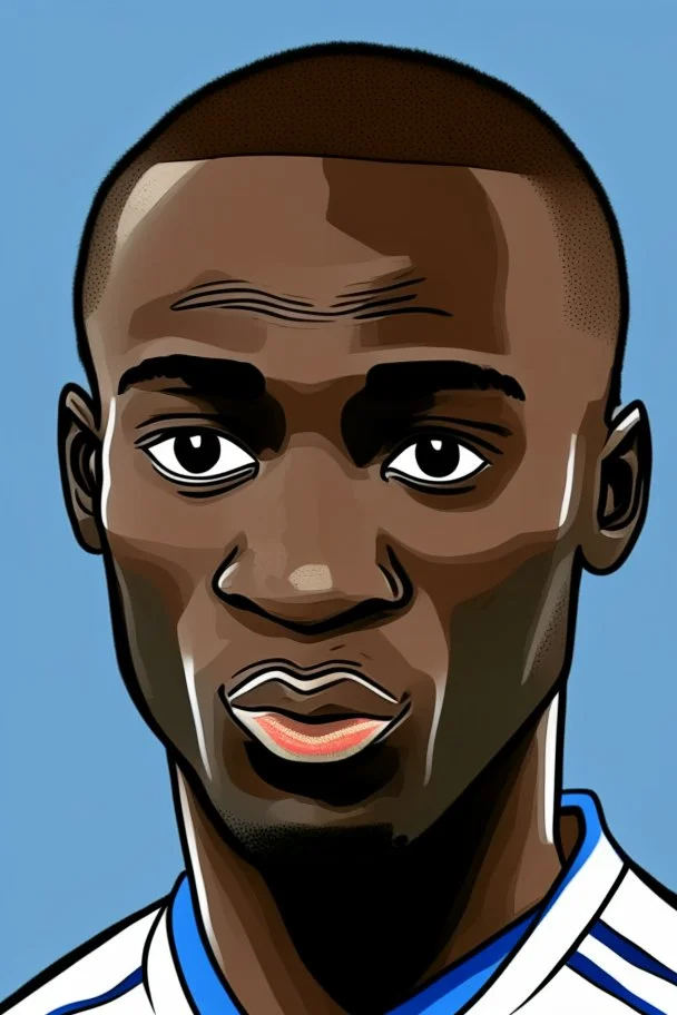 Moussa Diaby French football player ,cartoon 2d