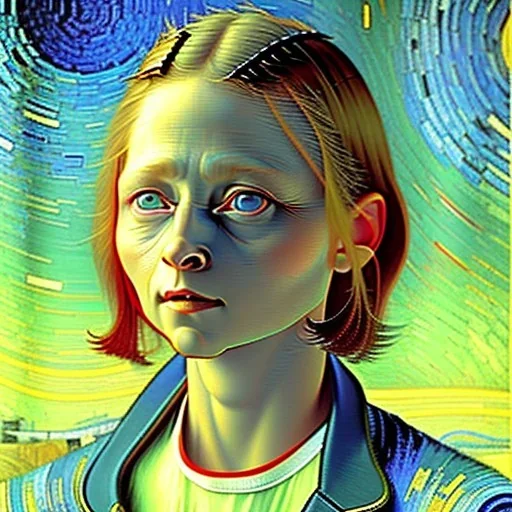 young Jodie Foster by Van Gogh