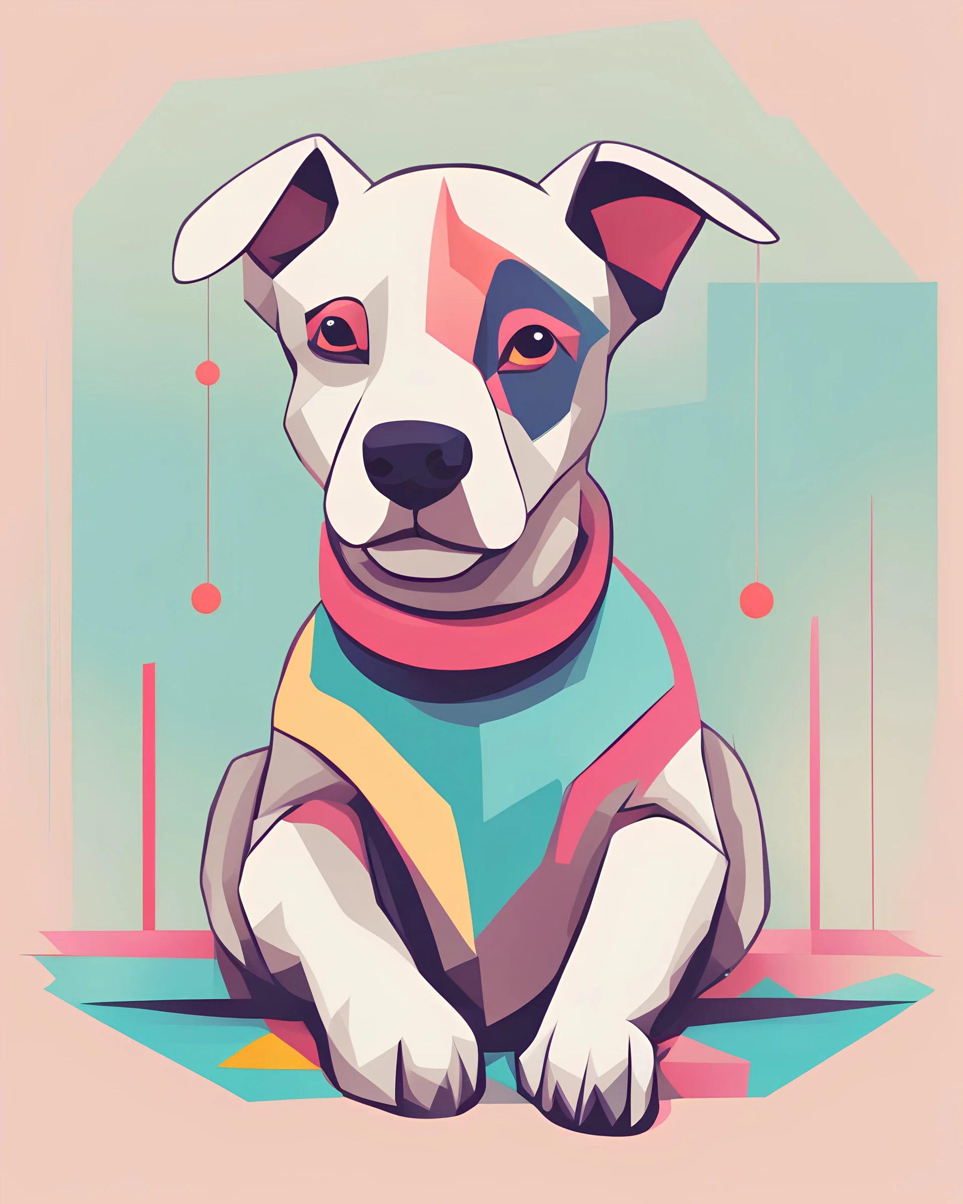 /imagine prompt: Zen Pup::2 Cubism, Pop art, Minimalism, Pastel colors, Surrealism, dogi memes:: t-shirt vector, center composition graphic design, plain background::2 mockup::-2 --upbeta --ar 1:1