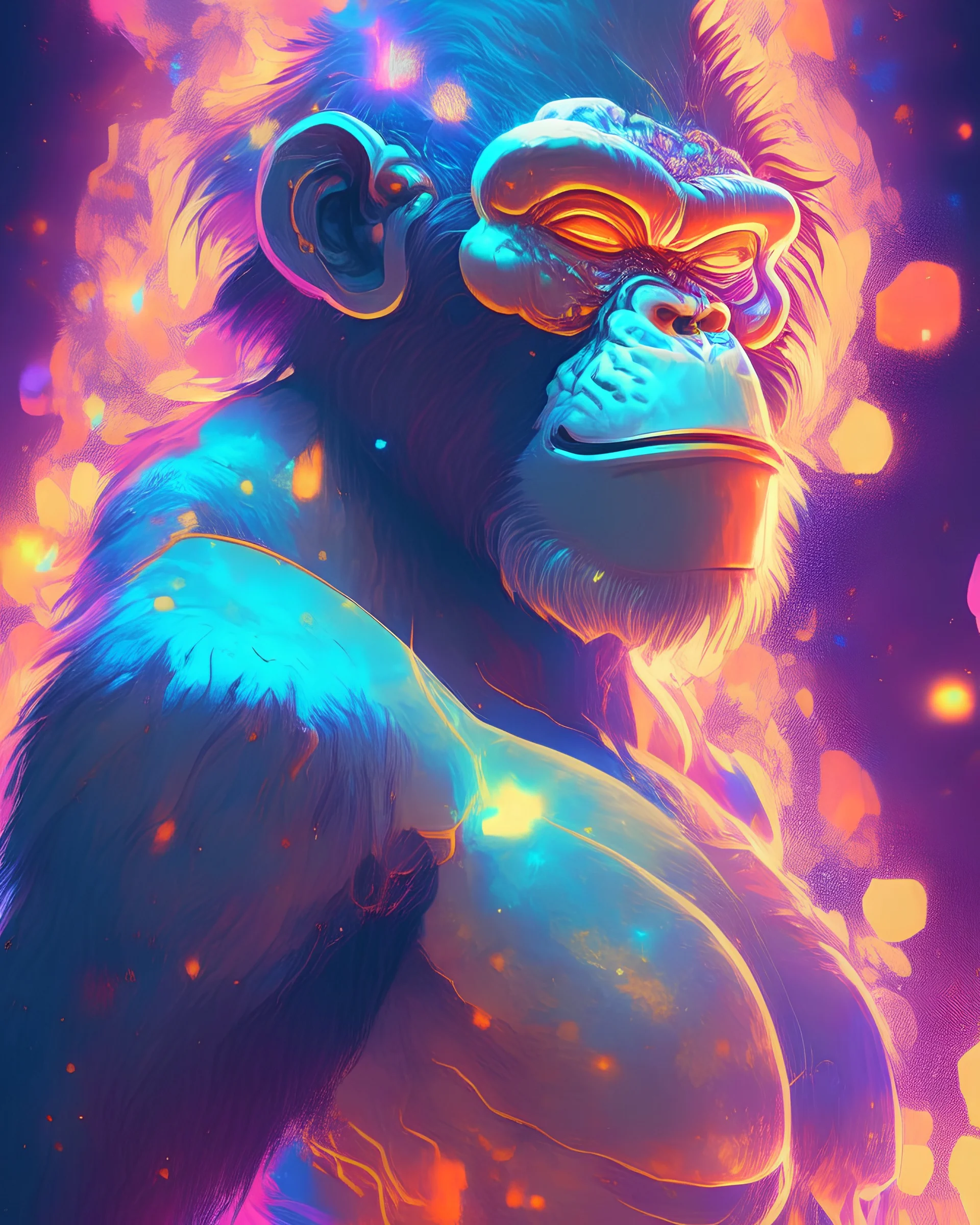 magic space ape inside cosmic deepdream radiating a glowing aura stuff loot legends stylized digital illustration video game icon artstation lois van baarle, ilya kuvshinov, rossdraws,