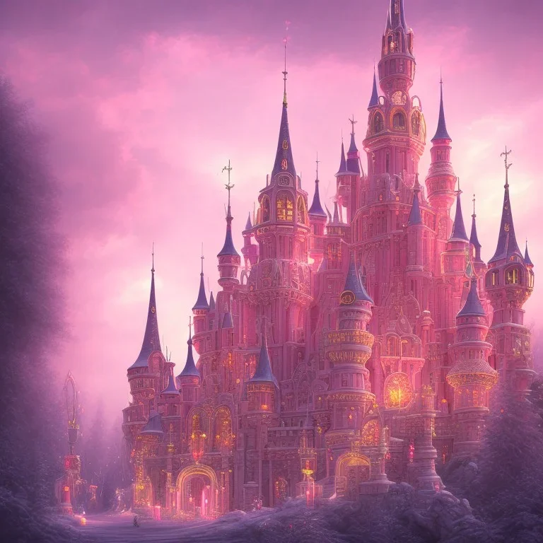 luminous pink castle