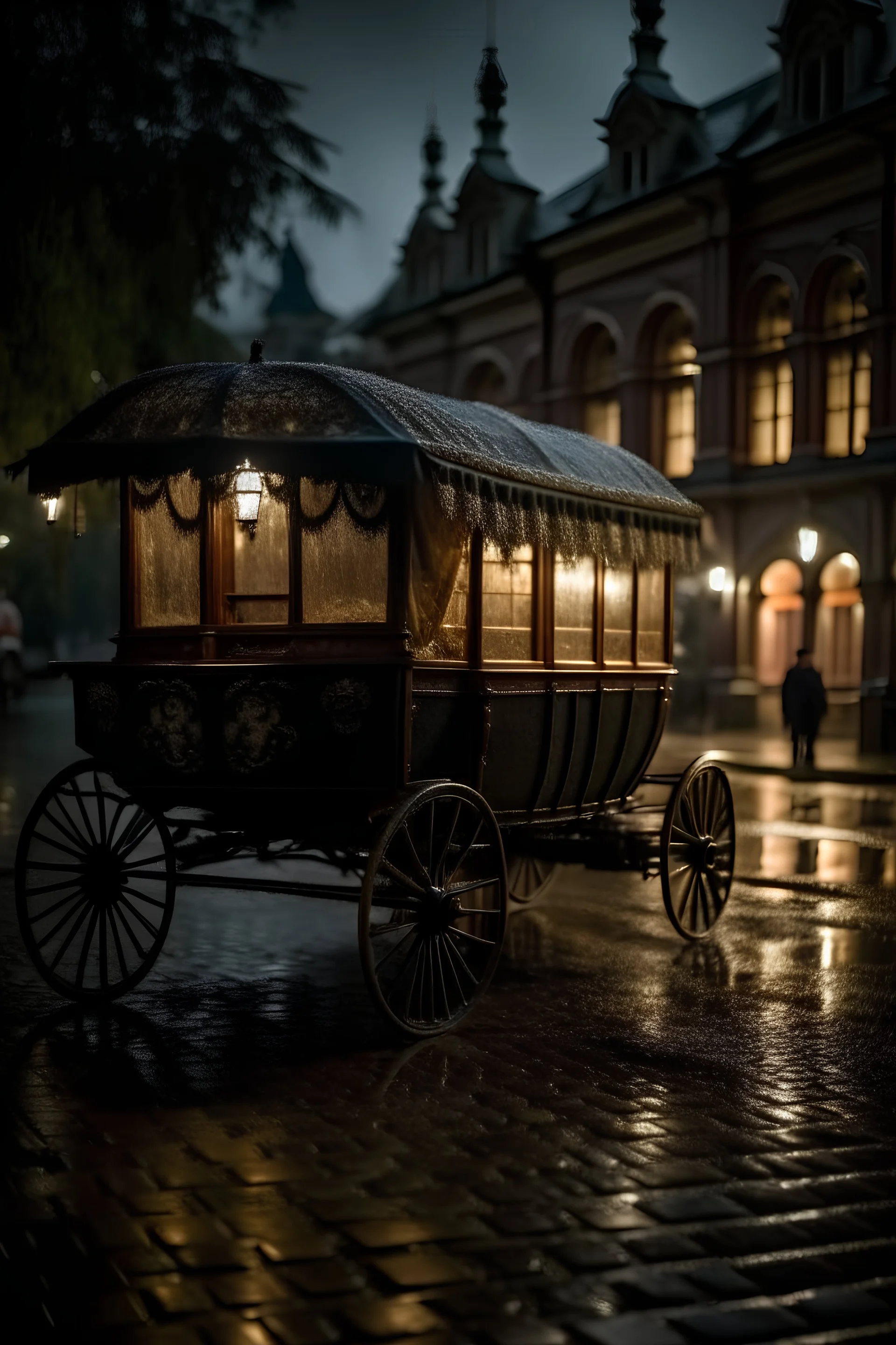 draw a night in a silk carriage in every weather