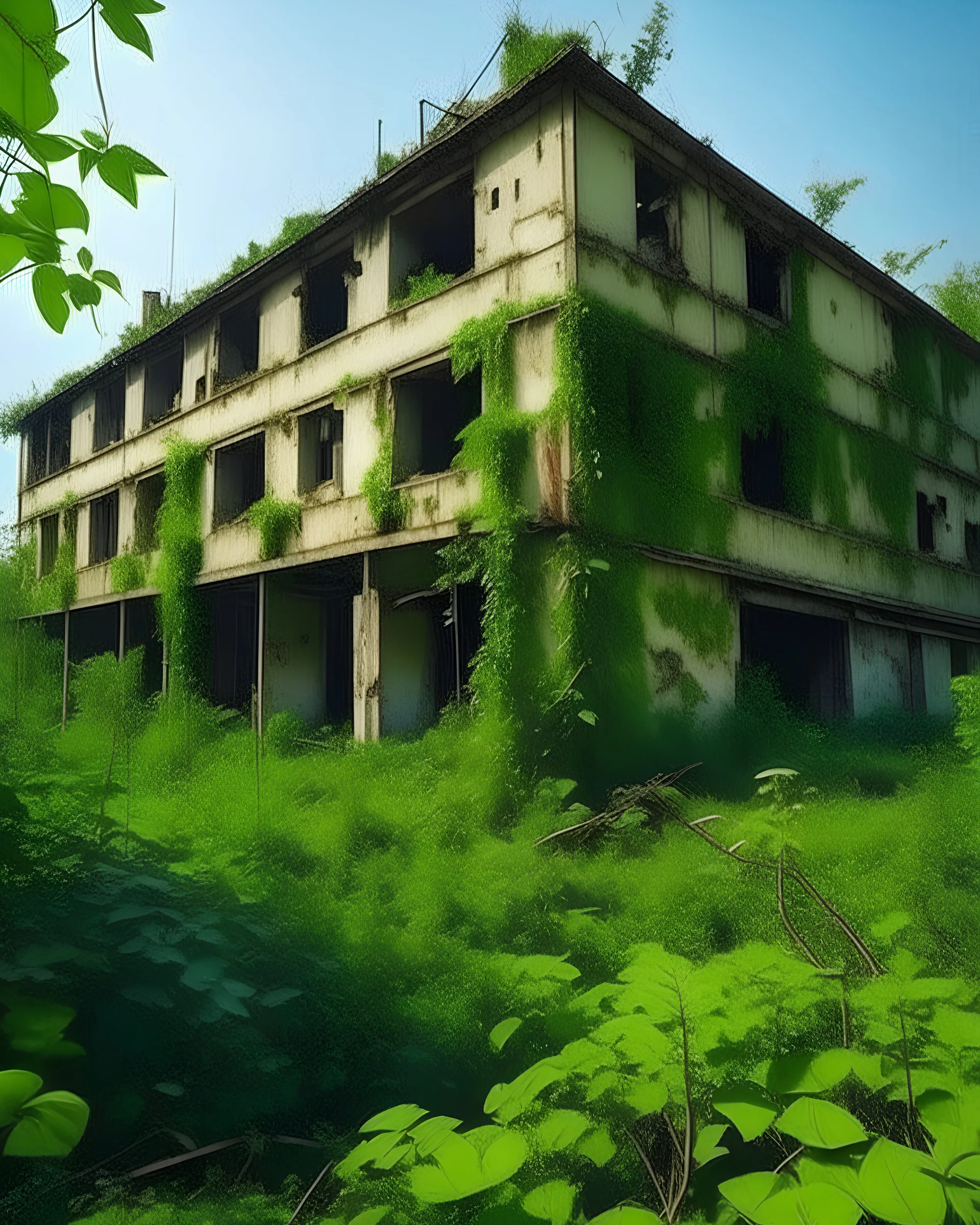 abandoned buildings, growing nature