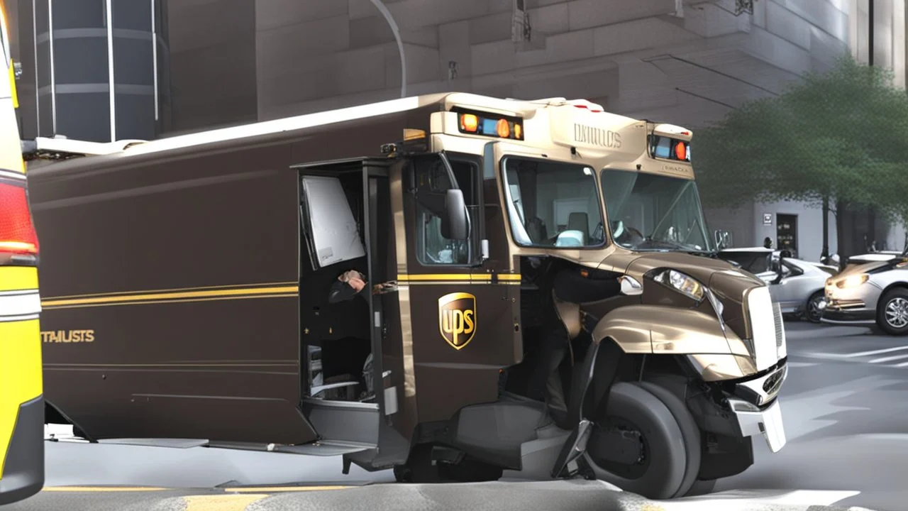 UPS gets in accident on busy city street