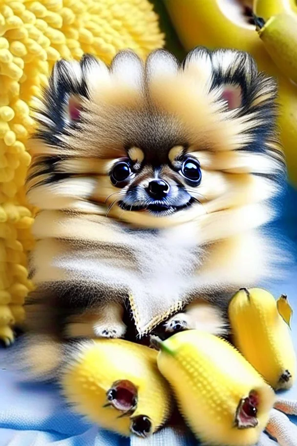 I like bananas and cute little Pomeranian puppies