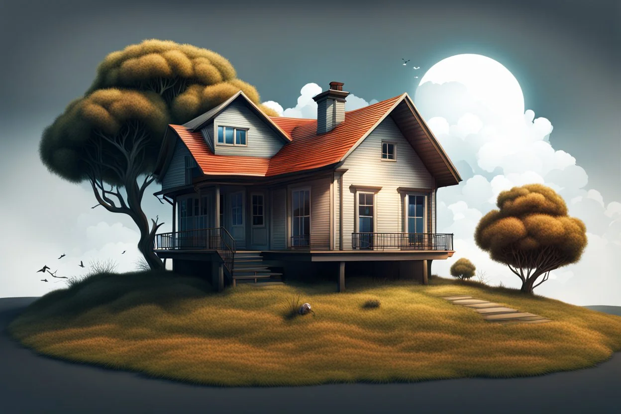 Digital art isolated house