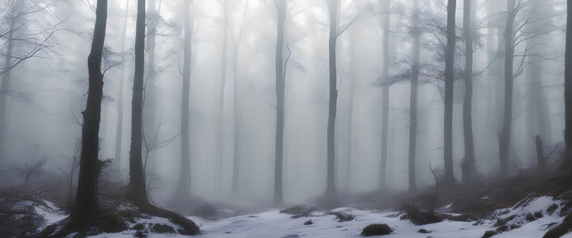 Nature, landscape, forest, winter, weather, fog, cloud forest, haze, beech forest