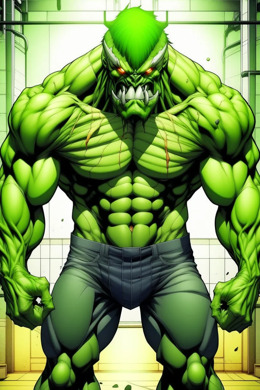 Manhwa man side character with huge muscles body looks lime monsters ,( wearing a big mask on his mouth)