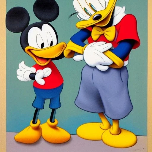 donald duck and mickey mouse by picasso