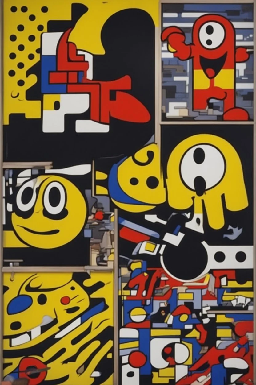 pac-man painted by roy lichtenstein