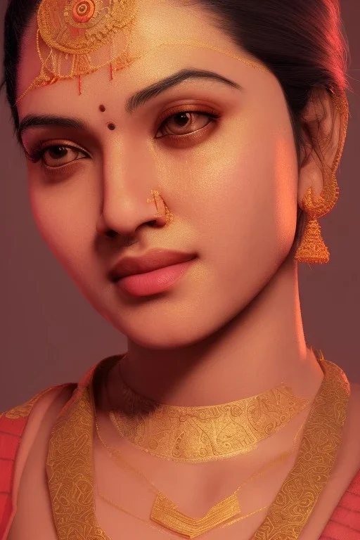 South Indian actress Samantha, by Mahmoud Sai, Cartographic, Circuitry, Golden Hour, Closeup-View, 16k, Lumen Global Illumination, Diffraction Grading