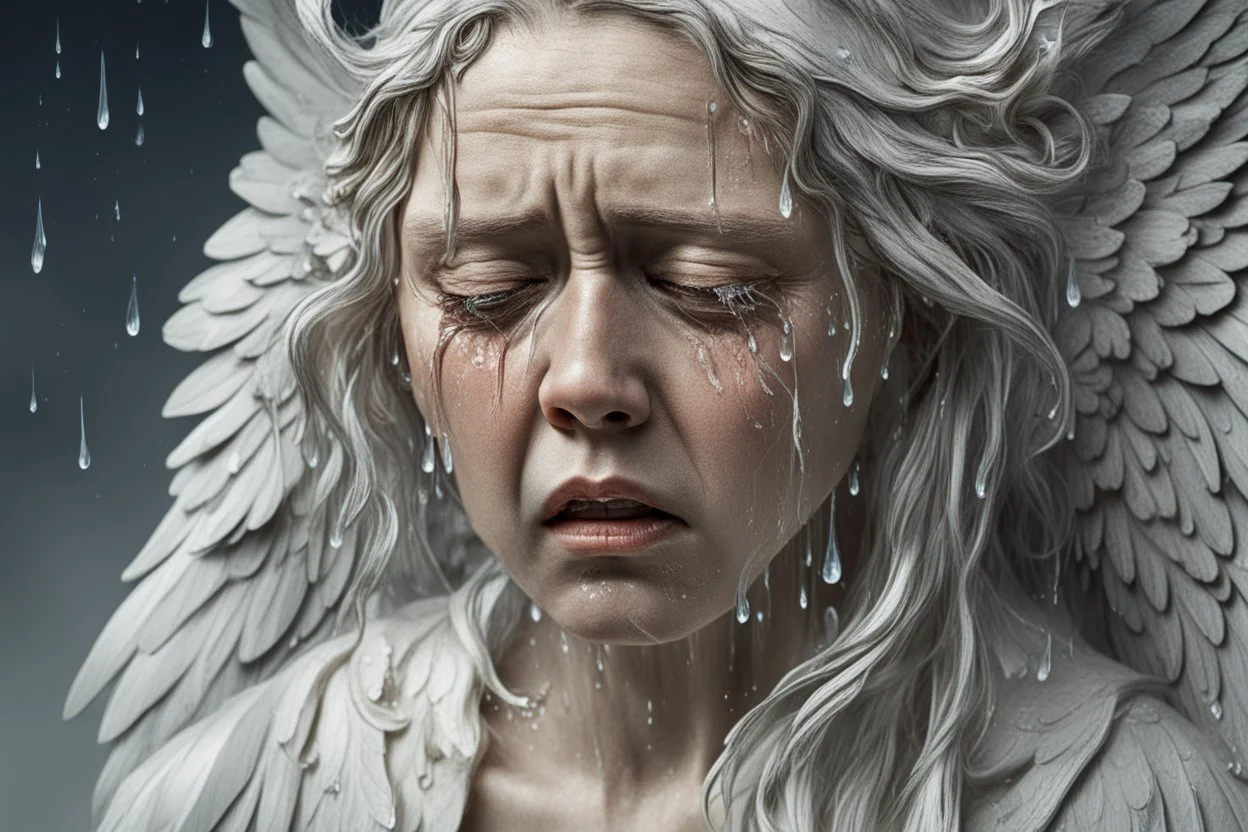 Angel crying, tears