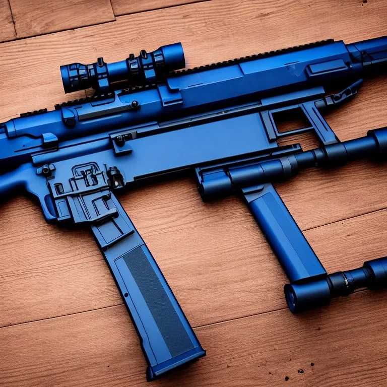 Modern rifle, blueprint, hyper realistic, photography, rays, amazing lighting