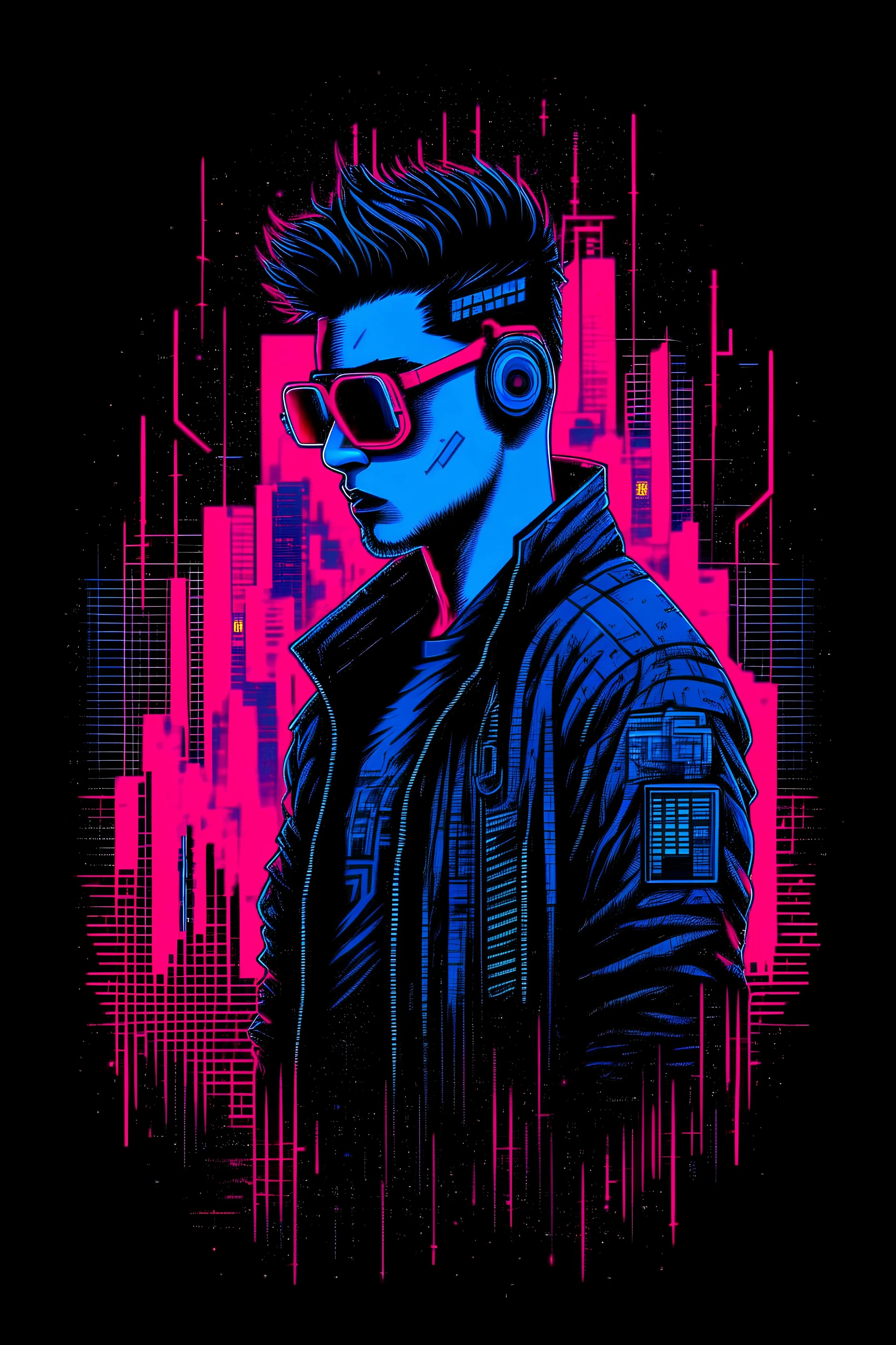 Cyberpunk design t-shirt