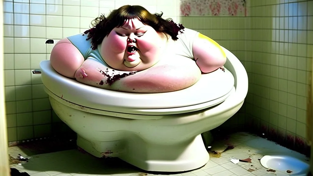 fat lady broken toilet