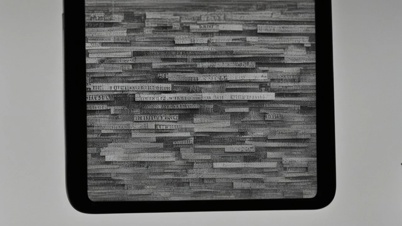 [no one] A glitchy video message on a smartphone screen, with fragmented words and disjointed images, symbolizing the call to adventure.the screen, a mix of curiosity and unease . [William S. Burroughs' "The Electronic Revolution" and Jack Kerouac's "On the Road." ]