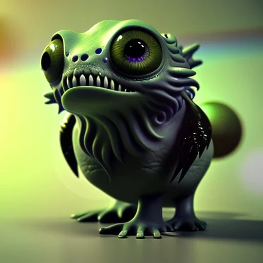 Cute fluid ink creature, big black eyes, unreal engine 5, 8k resolution, photorealistic, ultra detailed