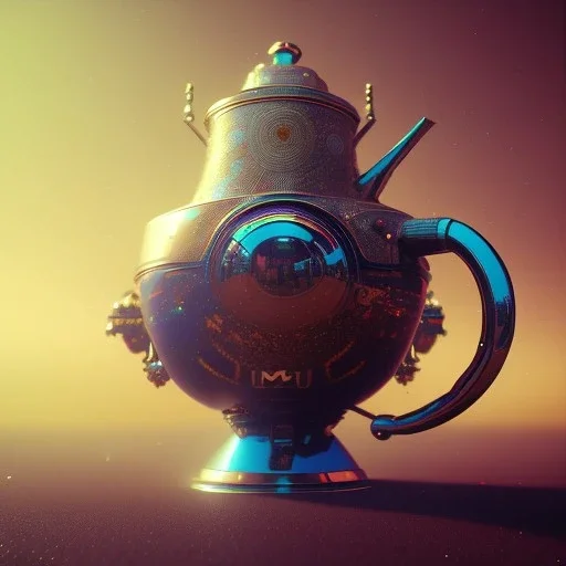 surrealism, art by Jerico Santander, glitch art, The Teapot, octane render, redshift render,ambient lighting