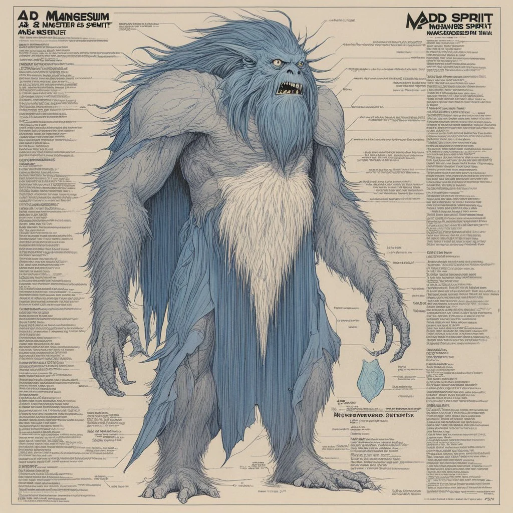 ConceptSheet: AD&D monster magnesium spirit, with statistics [by Moebius]