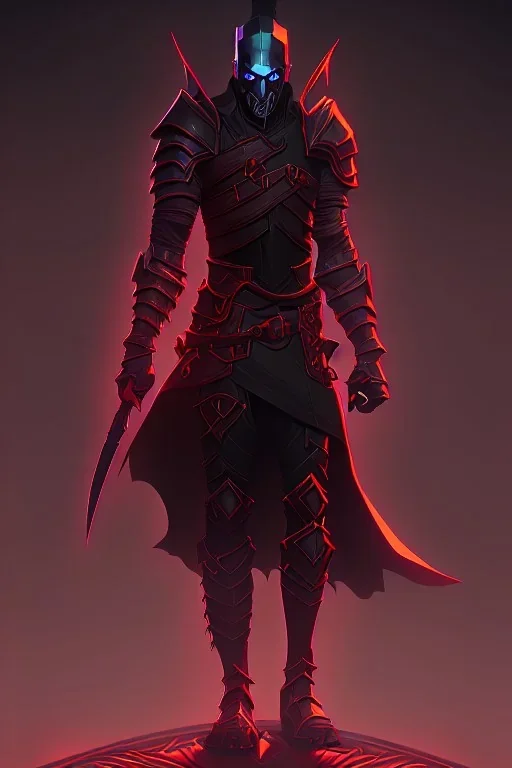 Black knight, fantasy, high detail, red