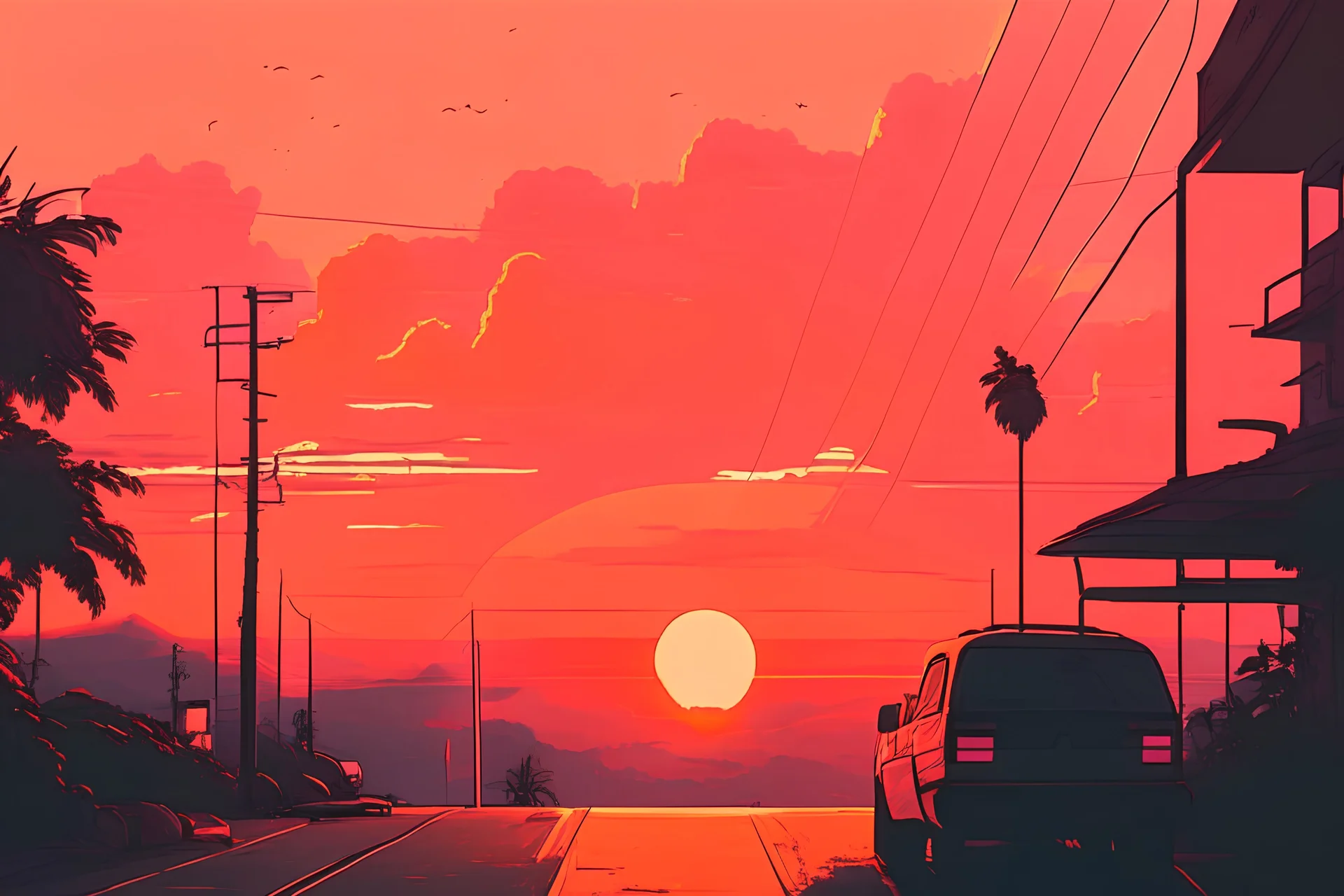 sunset, lofi vibes, tones,
