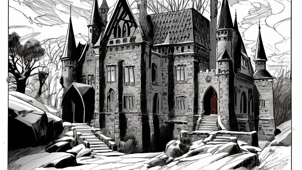 Vampire castle, comic style