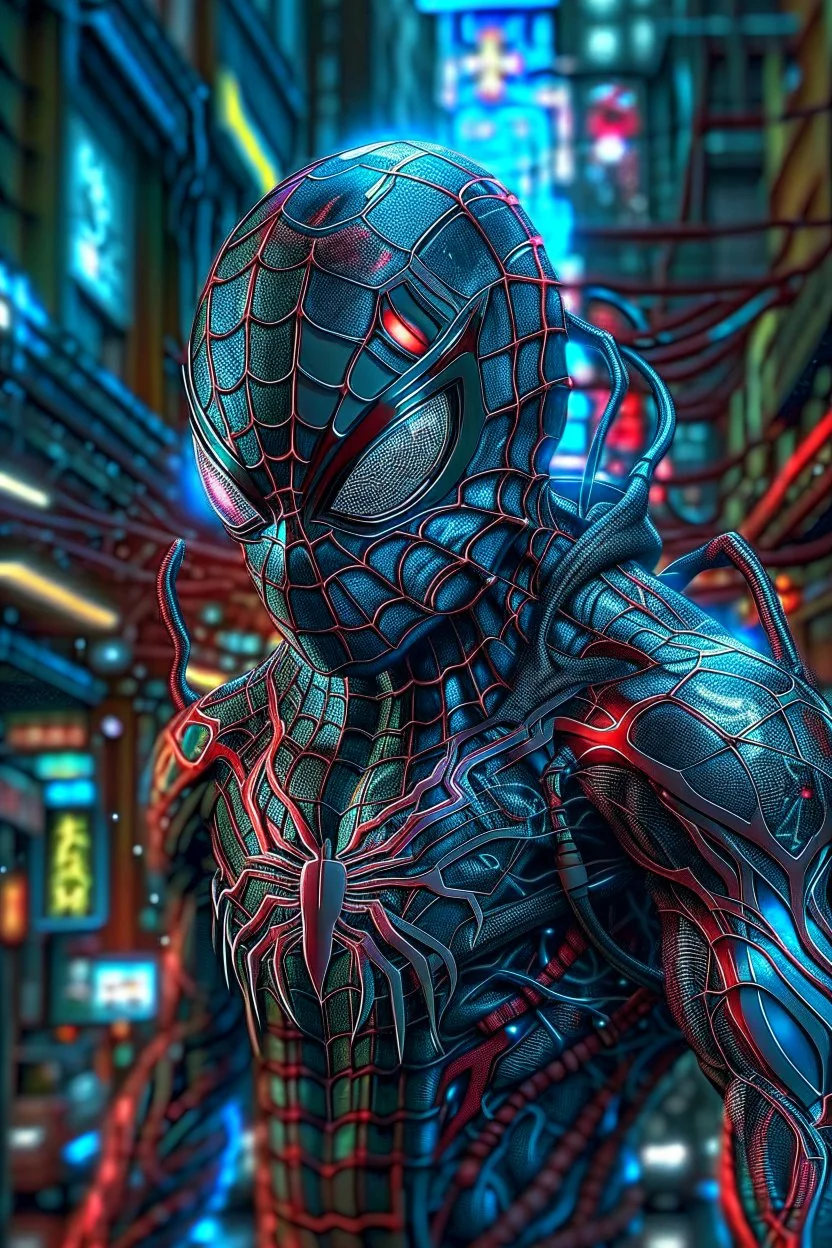 Fhoto full body, reality, Raw, cyberpunk ninja as spiderman, digital art, intricate details, powerful composition, light eye, captivating, , trending on artstation, sharp focus, studio photo, intricate details, highly detailed, by addie_digi