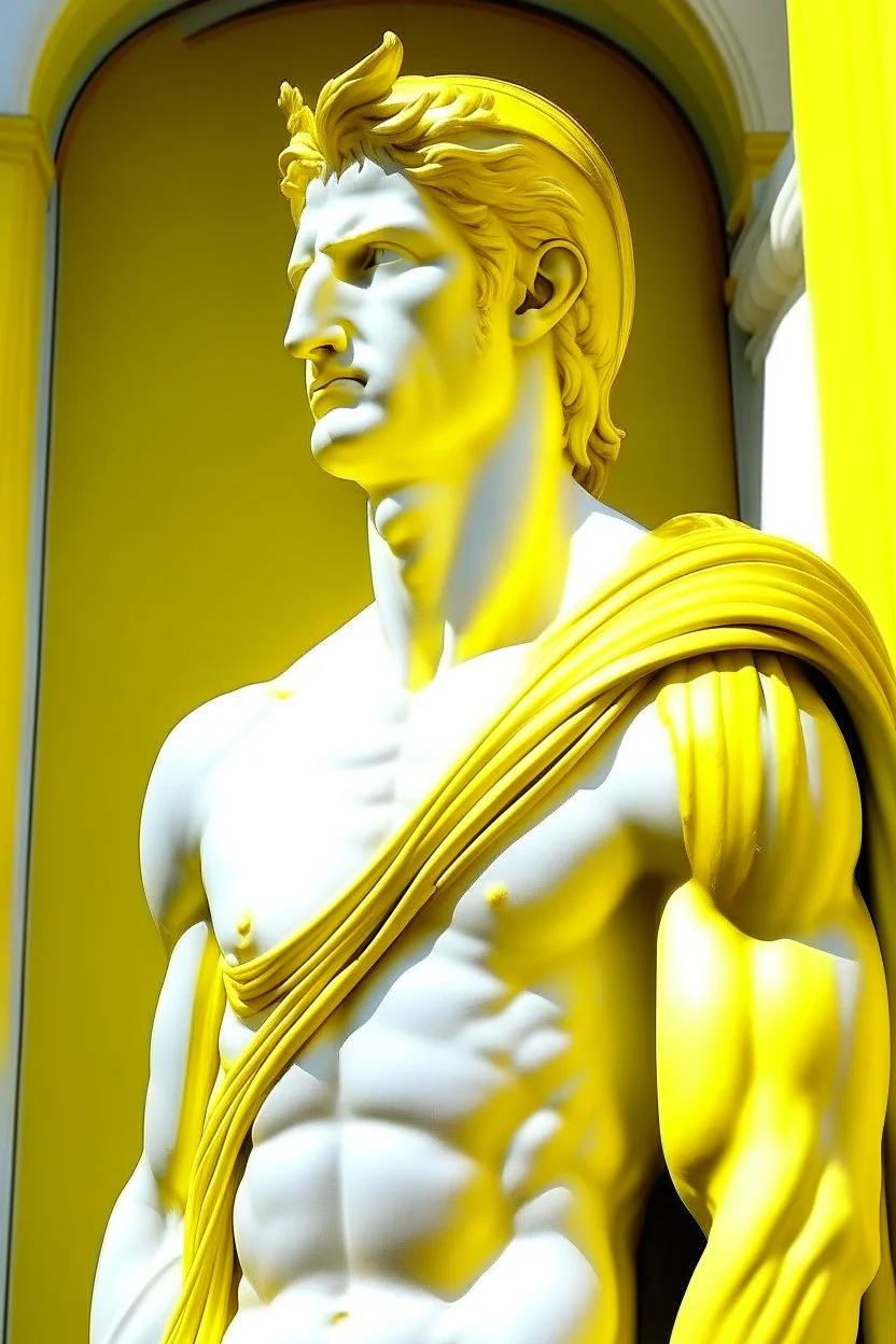 Neoclassicism greek man realistic yellow white cote d'azur real man