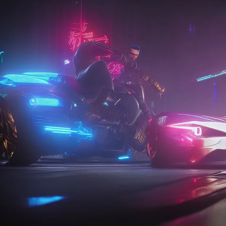 cyberpunk 2077 version of a ferrari 488