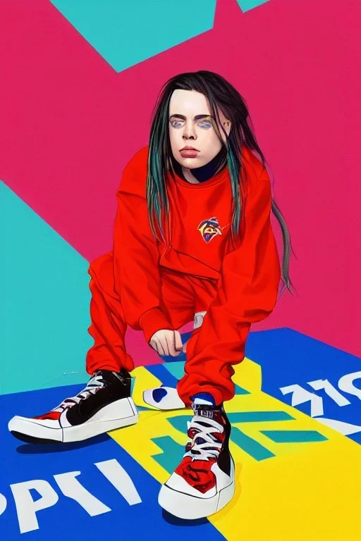 Billie Eilish, legs, photorealistic, 2k