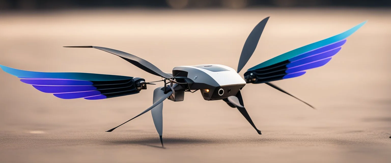 flapper drone is a drone that flaps wings like a colibri, but the wings are flapped sideways