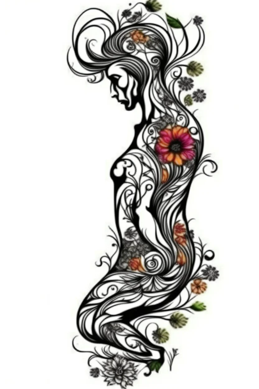 man floral wall art body