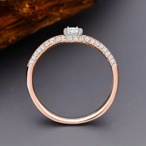 delicate thin ring with diamond dust, knot, rose gold, thin ring