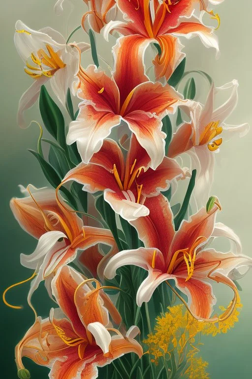Tiger lily flower oil painting in an hour