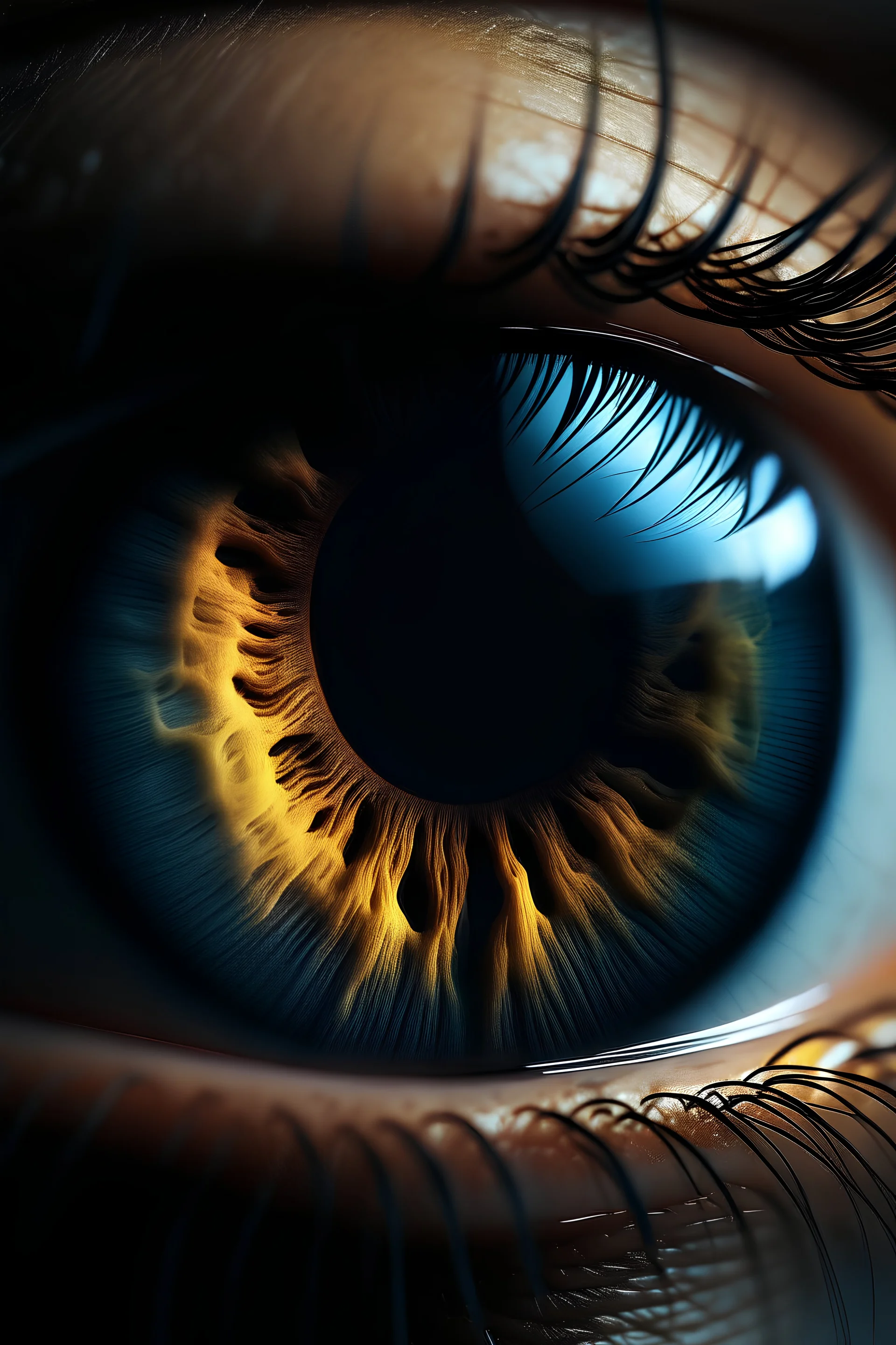 صورة سنمائية مجسمة لعين الانسان
