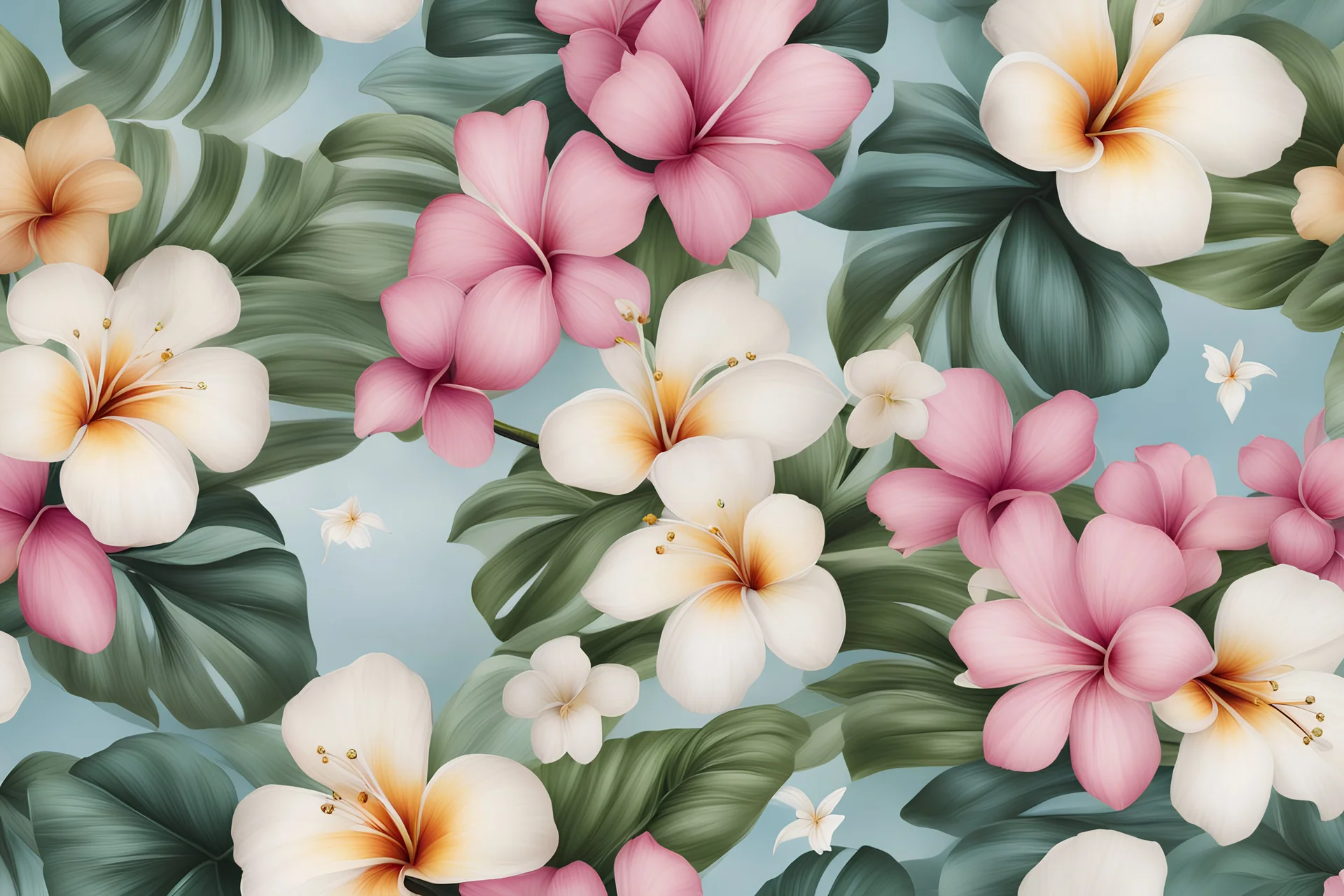 neautiful hawaii flower pattern , concept art, 8k resolution, pale skin, twilight, extreme quality, extremely detailed, ultra-detailed face, ultra hd 8k,