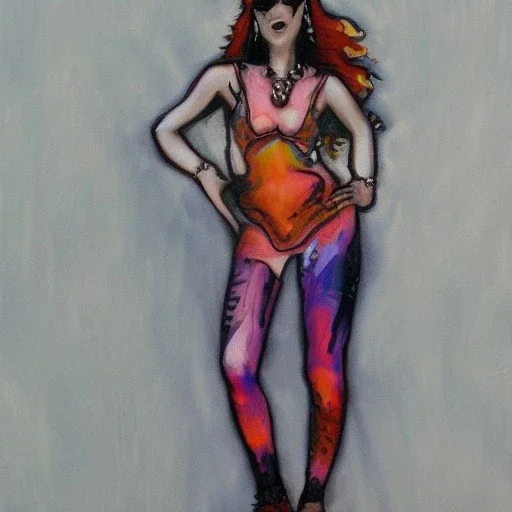 Full body portrait, painting, medium shot lady SoftGhetto