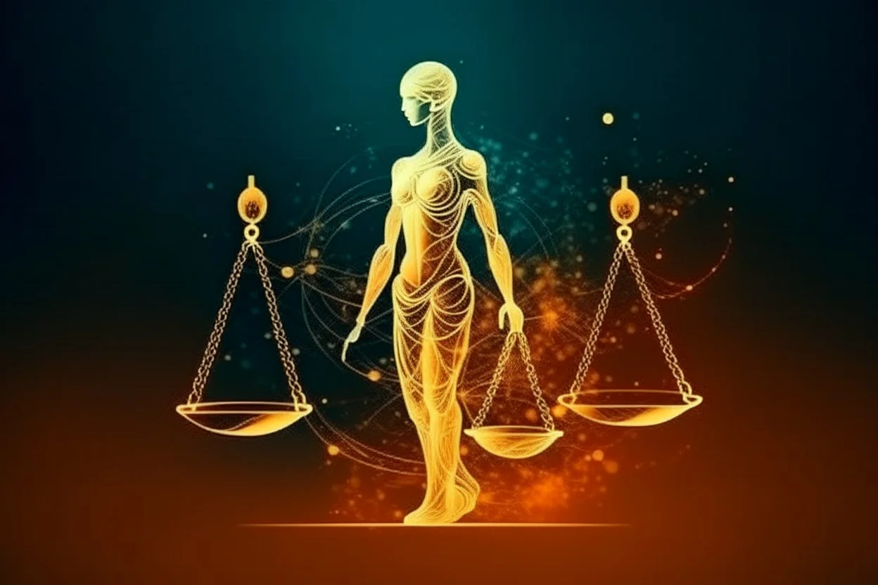 COMPARATIVE LAW. Draw the right symbols. IT CAN BE EITHER THE GODDESS OF JUSTICE WITH SCALES OR THE JUDGE'S HAMMER. HIGH-QUALITY ABSTRACT image IN 8K resolution