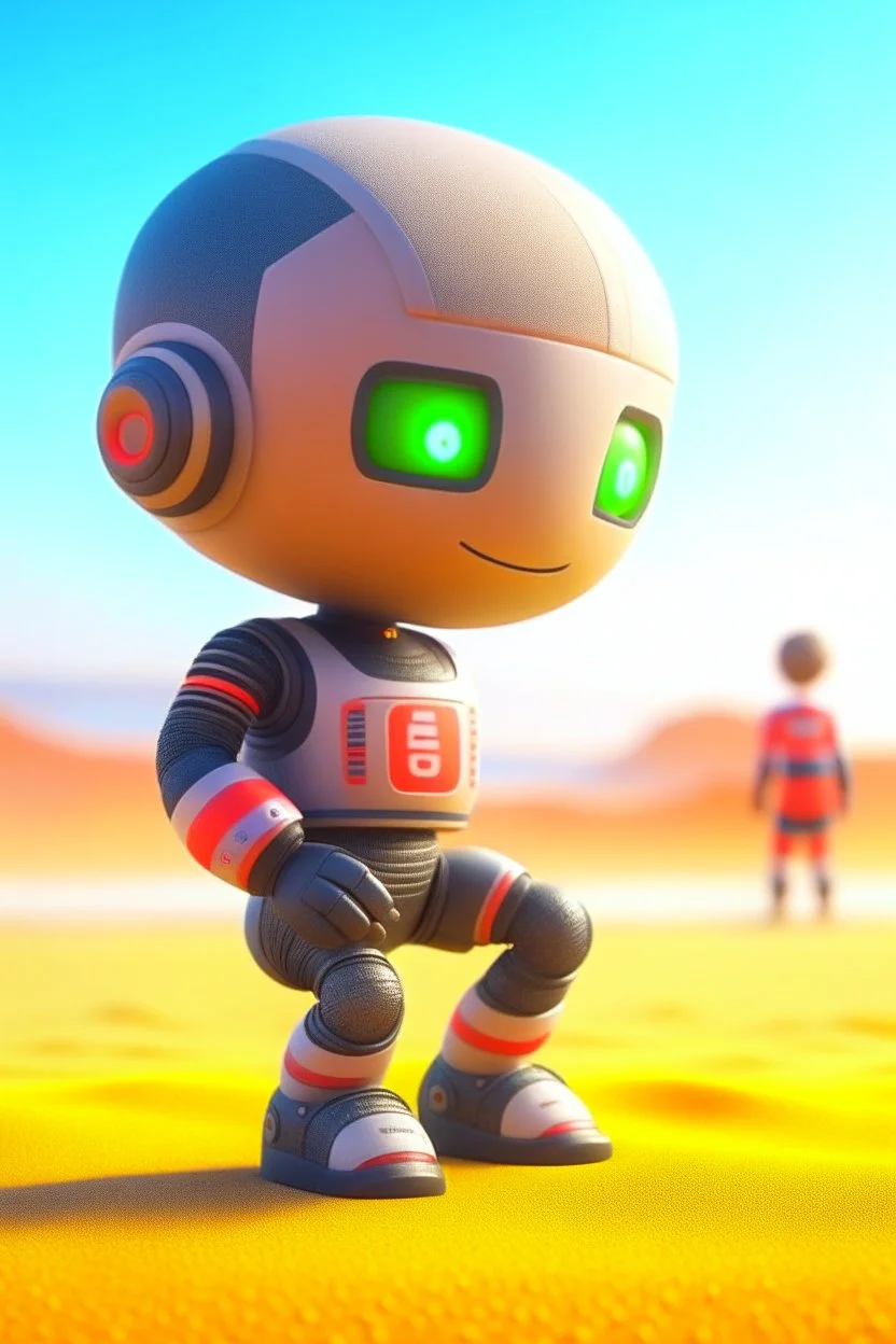 adorable cute chat robot with mouth piece and jetpack playing volleyball on the beach, with short punk hair and real human eyes, its such a perfect day, motion blur, smoke, 8k, downlight, soft light, depth of field, photorealism, trending on art station, lotsa detail