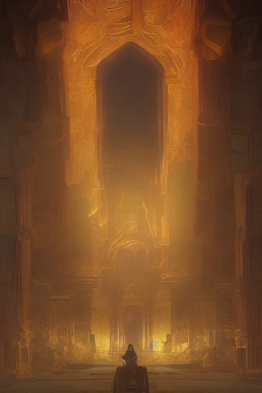 Inside a temple made of amber and gold