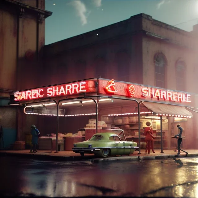 Ultra Realistic retro sci-fi afire Supermarket parking scene, 1960 year, many running people. blonde woman, sweet scarlet Johansson face, perfect iris, glow eyes, face makeup, tight latex coat; many panic people, Retro sci-fi style, soft color, highly detailed, unreal engine 5, ray tracing, RTX, lumen lighting, ultra detail, volumetric lighting, 3d, finely drawn, high definition, high resolution.